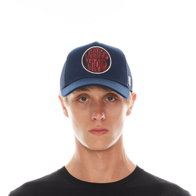 Cult Of Individuality Hendrix Mesh Back Trucker Curved Visor In Navy In Blue