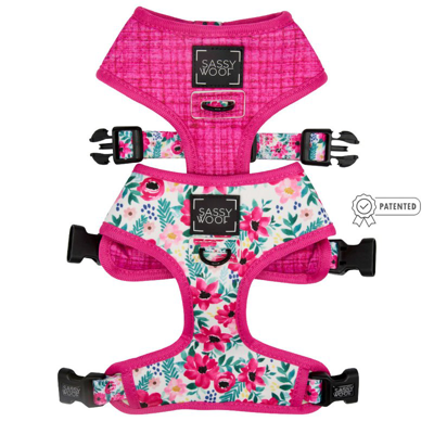 Sassy Woof Dog Reversible Harness In Pink