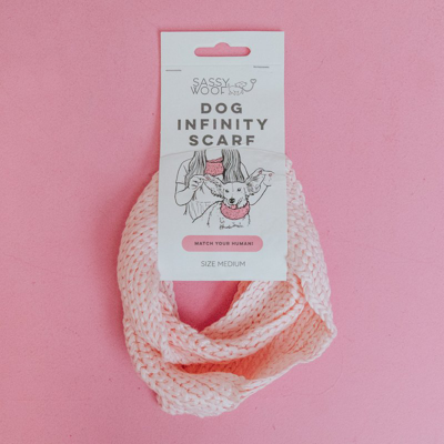 Sassy Woof Dog Infinity Scarf In Pink