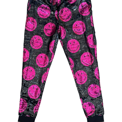 Any Old Iron X Smiley Pink Joggers In Black