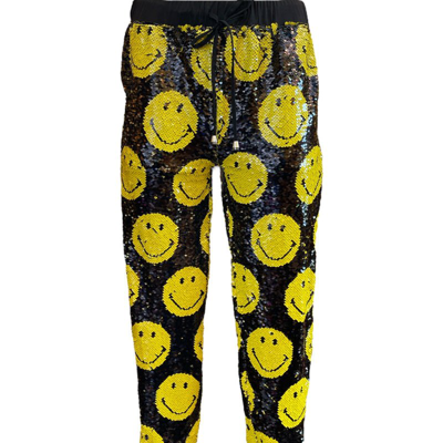 Any Old Iron X Smiley Iridescent Joggers In Black
