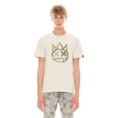 CULT OF INDIVIDUALITY SHIMUCHAN BRUSHED LOGO SHORT SLEEVE CREW NECK TEE 26/1'S IN WINTER WHITE