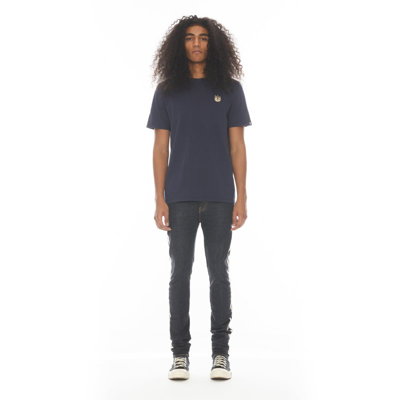 Cult Of Individuality Short Sleeve Crew Neck Tee 26/1's "foil Xx" In Navy In Blue