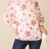 Anna-kaci Multi-floral Pattern Bishop Sleeve Blouse In Pink