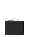 Bottega Veneta Men Pouch In Black-silver