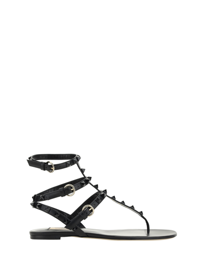 Valentino Garavani Rockstud Sandals In Nero