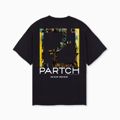 Partch Abstract Oversized Graphic Tee In Black