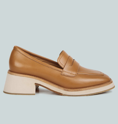 Rag & Co Moore Lead Lady Loafers In Tan In Brown