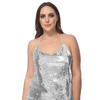 Anna-kaci Plus Size Camisole Sequin Tank Top In Grey
