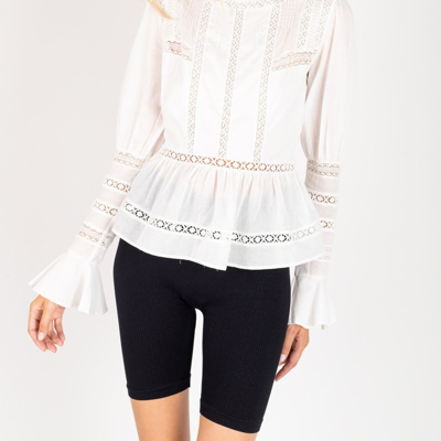 Secret Mission Phoebe Victorian Blouse In White