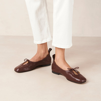 Alohas Rosalind Cream Leather Ballet Flats In Brown