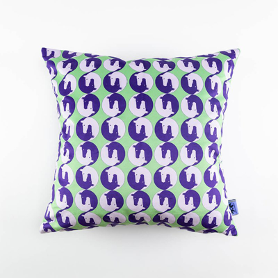 Forza Cavallo Yin Yang Horse Velveteen Pillow In Purple