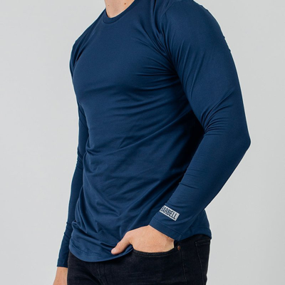 Barbell Apparel Fitted Drop Hem Long Sleeve 2022 In Blue
