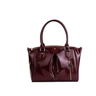 Gunas New York Women's Madison Croc Shoulder Bag In Burgundy