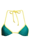 Miaou Jo String Triangle Bikini Top In Pine