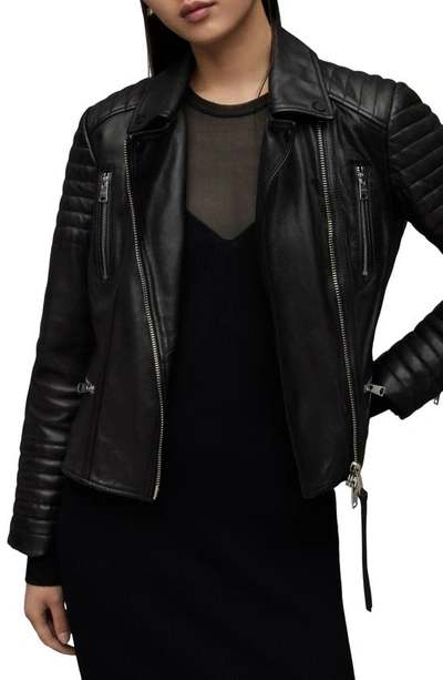 Allsaints Leoni Biker Jacket In Black