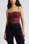 OPEN EDIT RUCHED MESH CAMISOLE