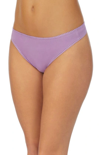 On Gossamer Cabana Cotton Blend Stretch Hip G-string In Violet Flower