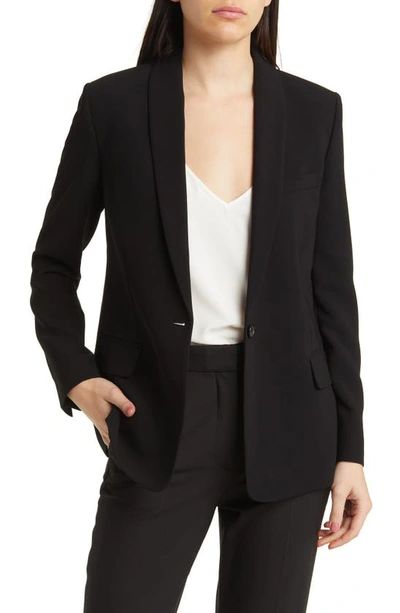 Theory Women's Crepe Shawl-collar Blazer In Black