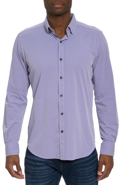 Robert Graham Men's Tocci Gingham Button-front Shirt In Purple