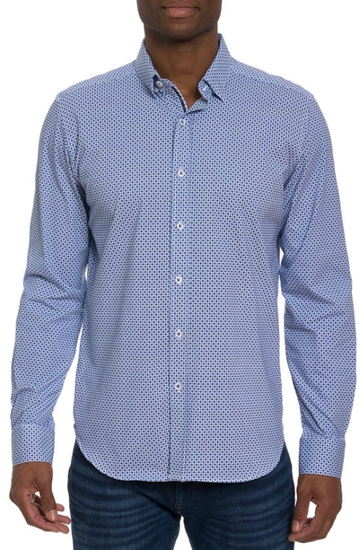 Robert Graham Adler Long Sleeve Knit Shirt In Light Blue