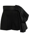 Alexander Mcqueen Women's Oversize Bow Tailored Shorts In Black