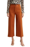 T Tahari Crop Wide Leg Pants In Rust Argan Oil
