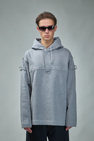 Givenchy Hoodie With Hardwear Detailing In Gray
