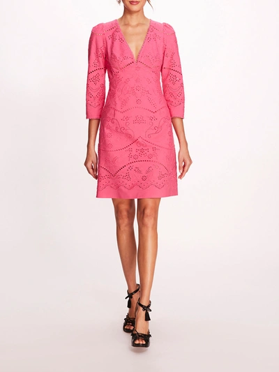 Marchesa Anise Mini Dress In Fuchsia