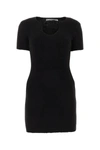 Alexander Wang Logo Jacquard Short Sleeve Body-con Minidress In Black