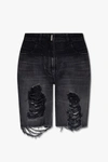 Givenchy Distressed Denim Bermuda Shorts In New