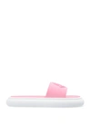 Moncler Slyder Womens Leather Footbed Flatform Slide Sandals In New