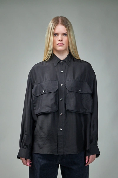 R13 Oversized Pocket Shirt Overdyed Black M