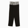 Fendi Wool Crepe Trousers In Black