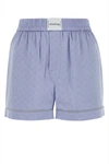 Alexander Wang T T By Alexander Wang Silk Shorts With Embroidered Logo In Bluebells