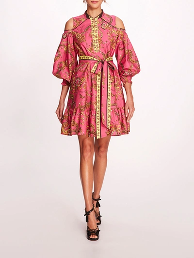 Marchesa Iris Mini Dress In Fuchsia Multi