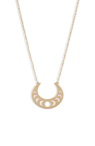 Knotty Crescent Pendant Necklace In Gold Open Crescent