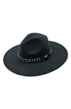 Peter Grimm Raine Studded Felt Panama Hat In Black