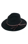 Peter Grimm Devin Braid Band Felt Panama Hat In Black