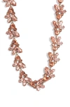 Knotty Crystal Statement Collar Necklace In Gold/ Topaz