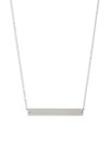 Knotty Bar Necklace In Rhodium Silver