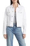 7 For All Mankind Women's Solid Trucker Shirt Jacket In Soleil
