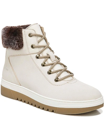 Dr. Scholl's Shoes Gear Up Womens Lace Up Shearling Boots In White