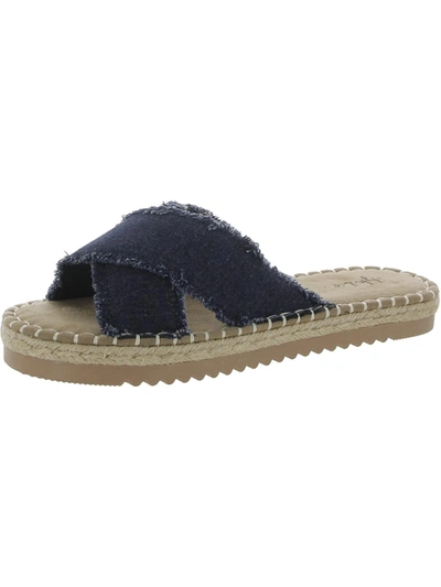 Style & Co Womens Raw Hem Textured Espadrilles In Blue