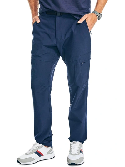 Nautica Mens Utility Comfort Waist Straight Leg Pants In Blue