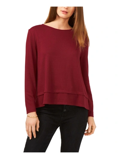 1.state Womens Cozy Tie Back Blouse In Red