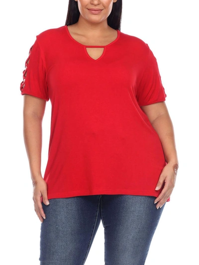 White Mark Plus Womens Blouse In Red