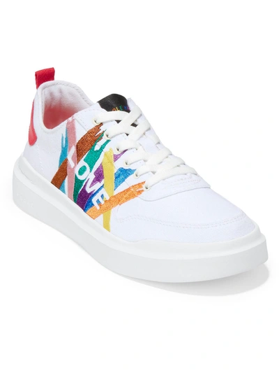 Cole Haan Gp Rly Canvas Crt Snk Womens Embroidered Lifestyle Casual And Fashion Sneakers In Multi