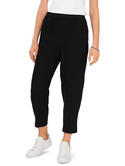Vince Camuto Womens Rumple Twill Pull On Cropped Pants In Black