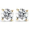 Pompeii3 Tiny 1/4ct Round Diamond Small Stud Earrings In 14k White Or Yellow Gold Classic Setting In Gold